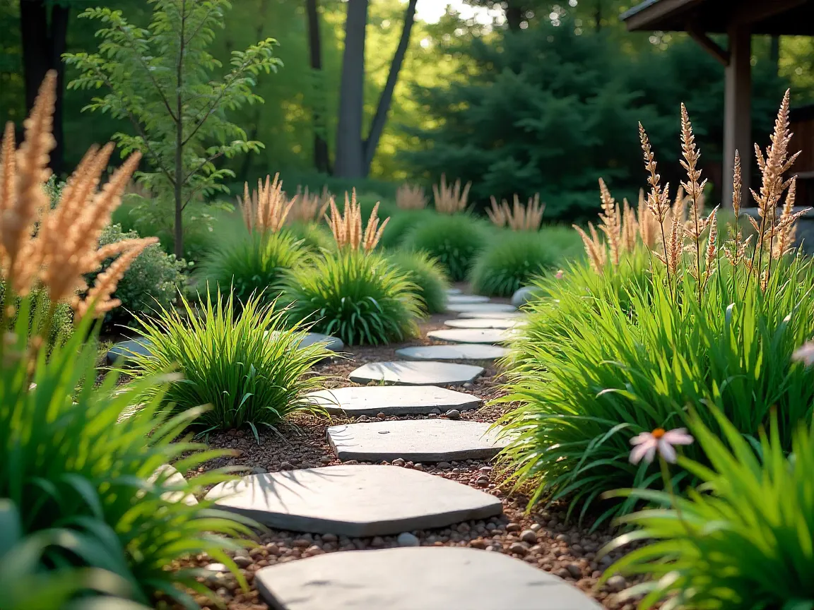 Beautiful modern landscape design with native plants